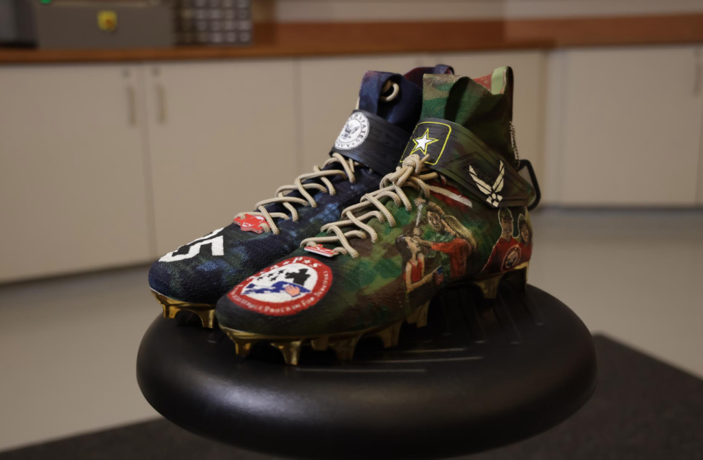 49ers player George Kittle is honoring Gold Star families with custom cleats