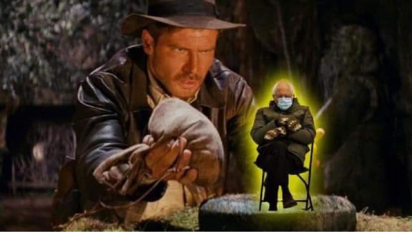 Bernie Sanders photoshopped into Indiana Jones.