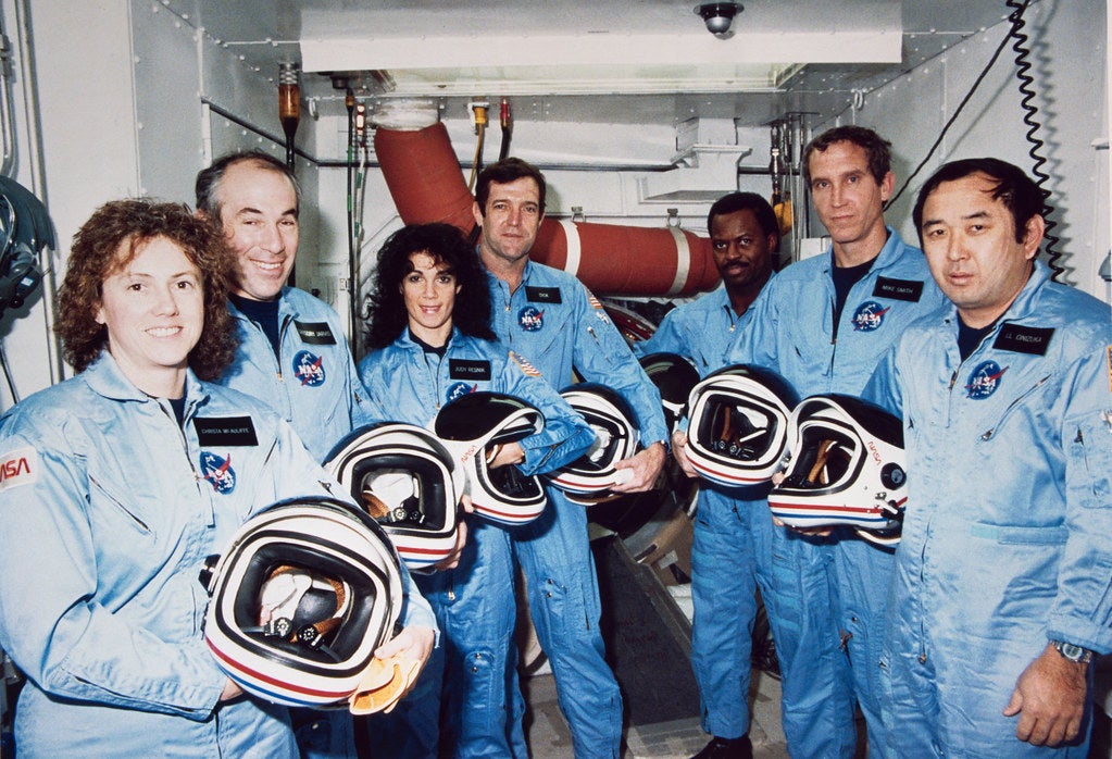 The crew of the Challenger shuttle