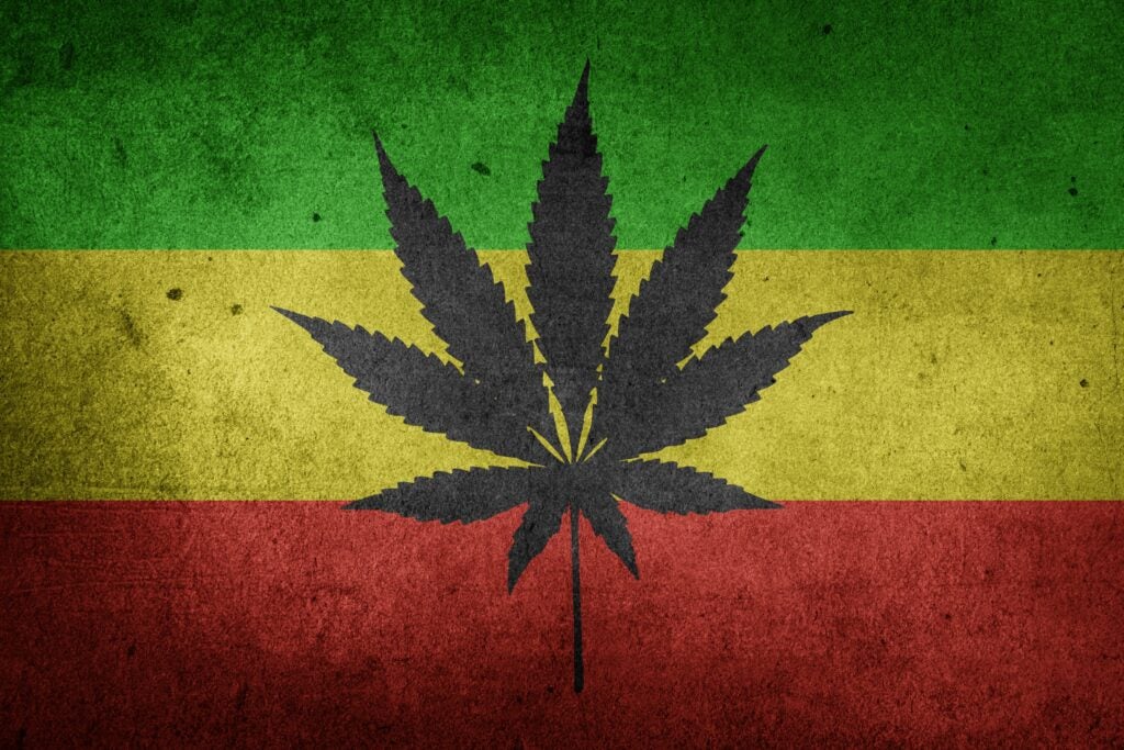 Cannabis flag. Cannabis is now legal in many states, so being a drug lord is harder than it once was. l