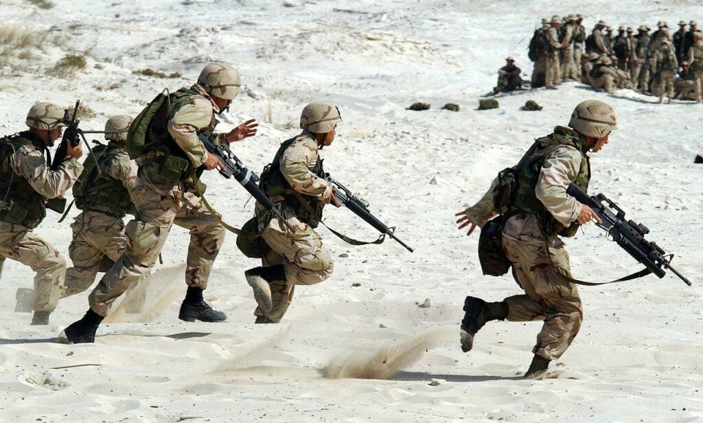 military service members exercising
