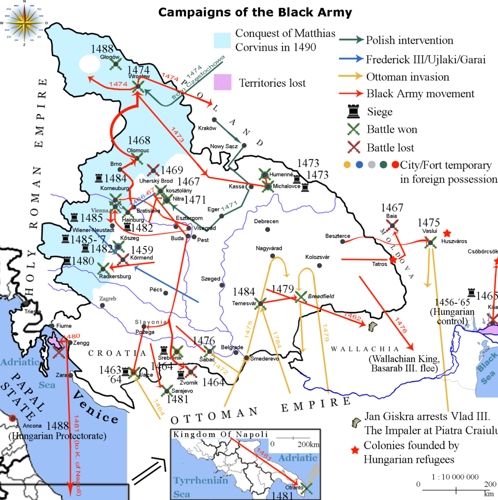 Black Army of Hungary map