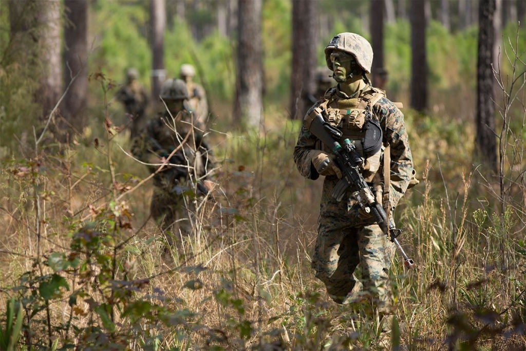 infantry Marines patrolling