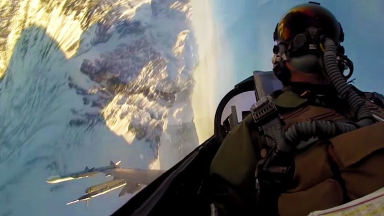 This awesome GoPro video takes you inside an F-16 flying over Alaska
