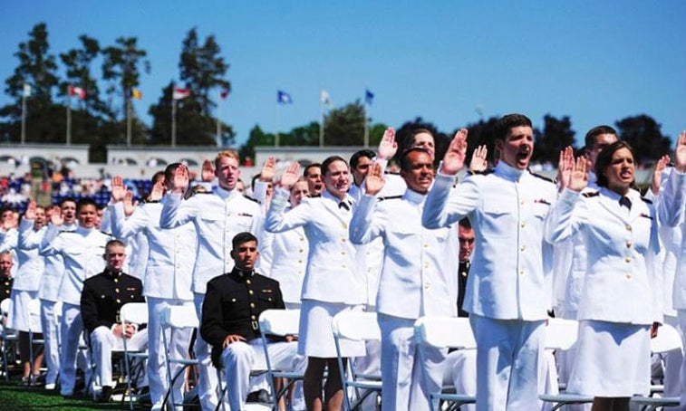 Female midshipmen will wear pants instead of skirts at graduation this year