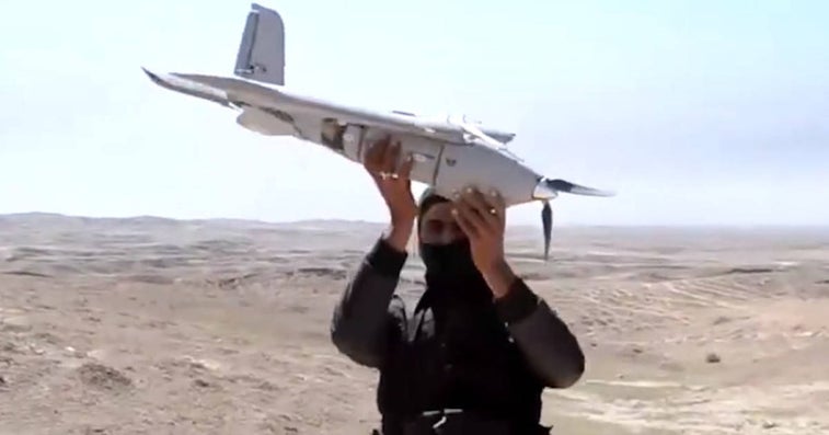 Watch this helicopter door gunner shoot down a drone