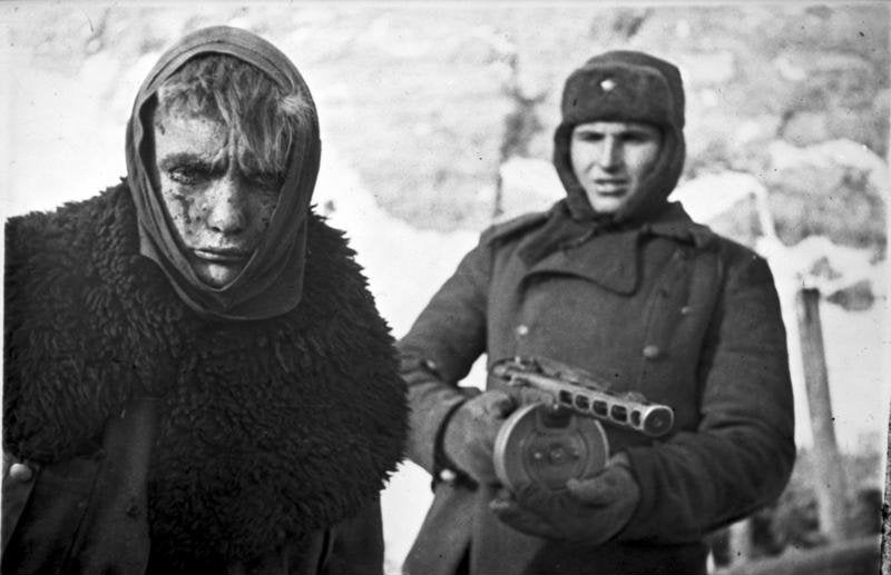 Soviet troops after the battle of Stalingrad