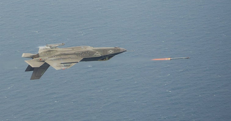 Check out an inverted F-35 firing off a missile to test performance under negative G forces