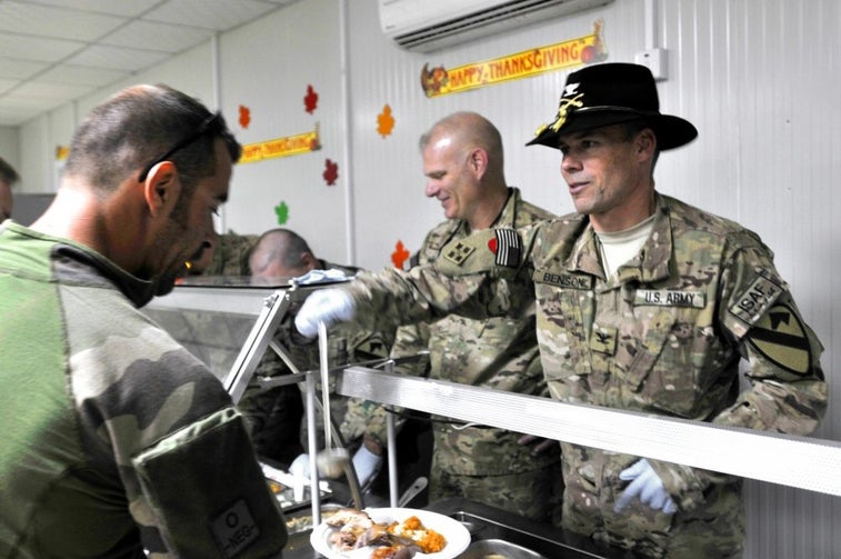These are the military traditions for deployed troops celebrating Thanksgiving
