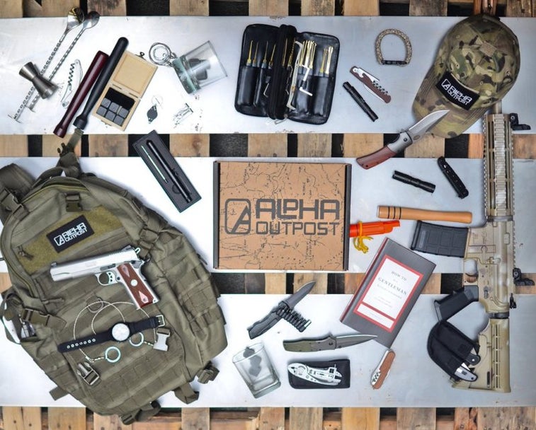 A box of gear from Alpha Outpost for the tactical vet in your life