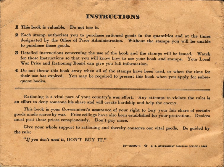 Here is how World War II rationing worked