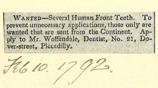 That time dentures were made from dead soldiers’ teeth