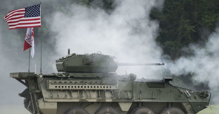 Watch the Army test its upgraded Stryker vehicles armed to destroy Russia’s best tanks