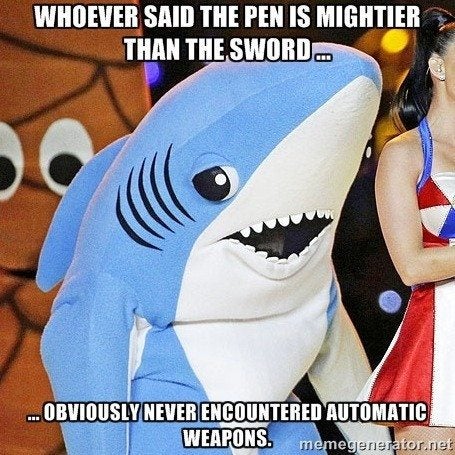 Here’s The Hilarious Result Of Mashing Up Left Shark With Famous Military Quotes