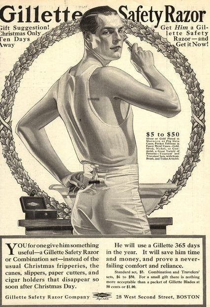 Disposable safety razor ad. These originated in the military