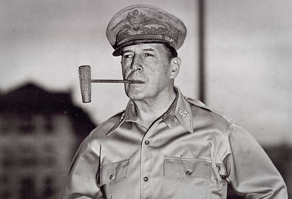 Douglas MacArthur. His pipe was one of his weird habits