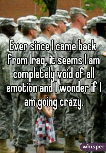 Returning vets don’t flinch in these 16 very real Whisper confessions