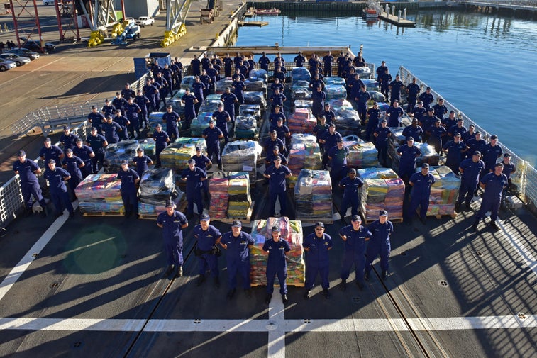 A single Coast Guard ship captured 15 tons of cocaine this year