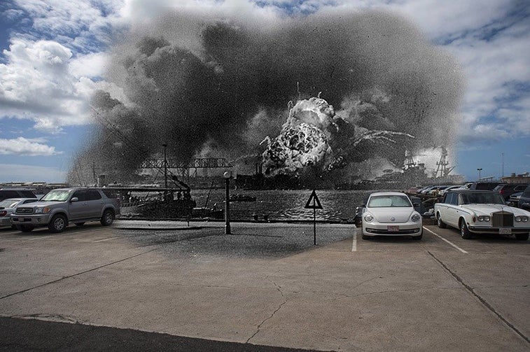 The Navy made these incredible photos to show present day Pearl Harbor compared to the day of the attack