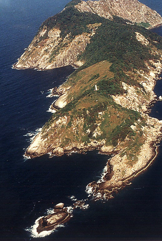 An aerial view of Snake Island