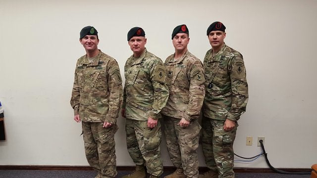Three Army chaplains just certified as Green Berets