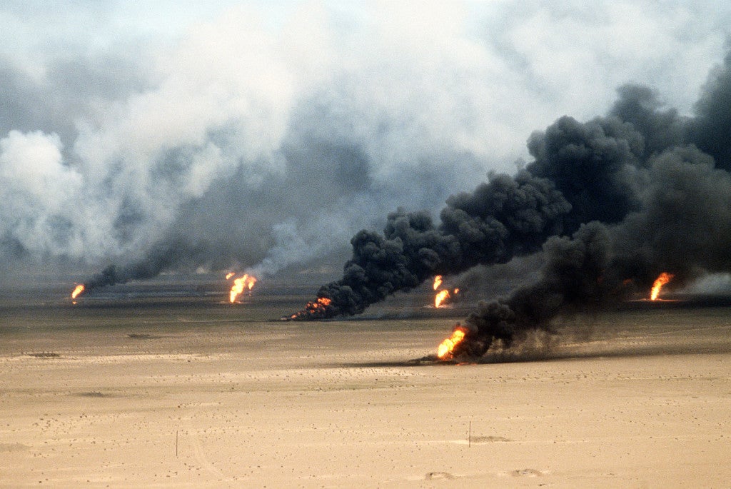 oil well fires desert storm marines
