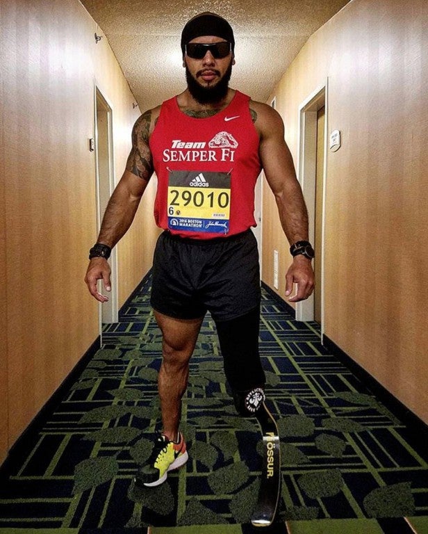 This Marine veteran and amputee just finished the Boston Marathon