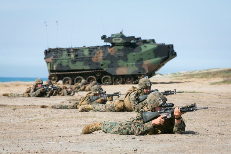 This is what a joint US Marine-Japanese training exercise looks like