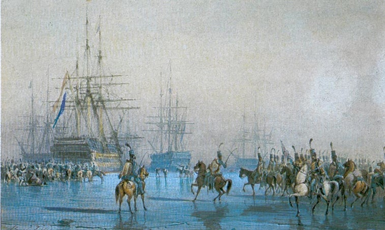 That time the entire Dutch naval fleet was captured by French dudes on horses