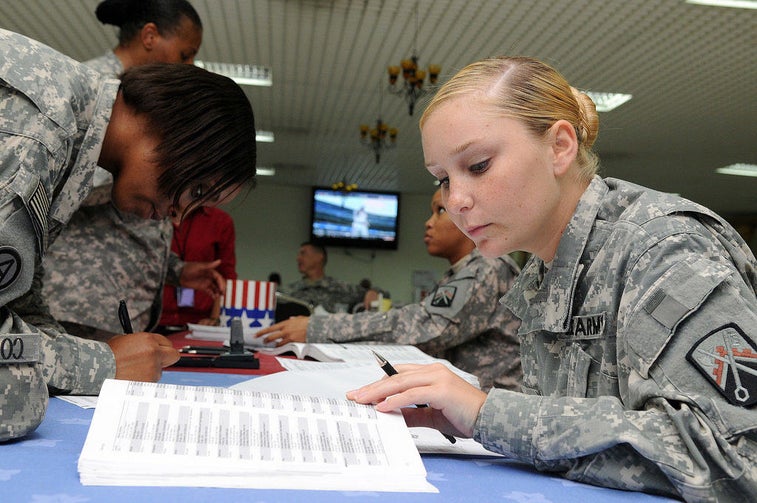 Army voting assistance officers stand by to help Soldiers register