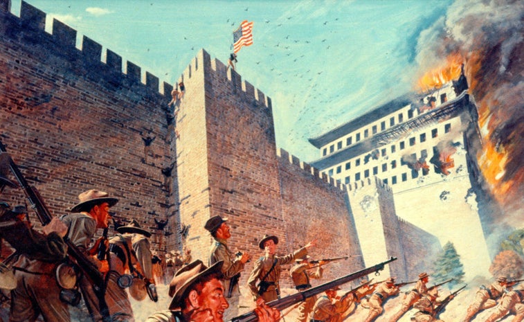 That time a bugler led the charge by scaling the walls of Peking