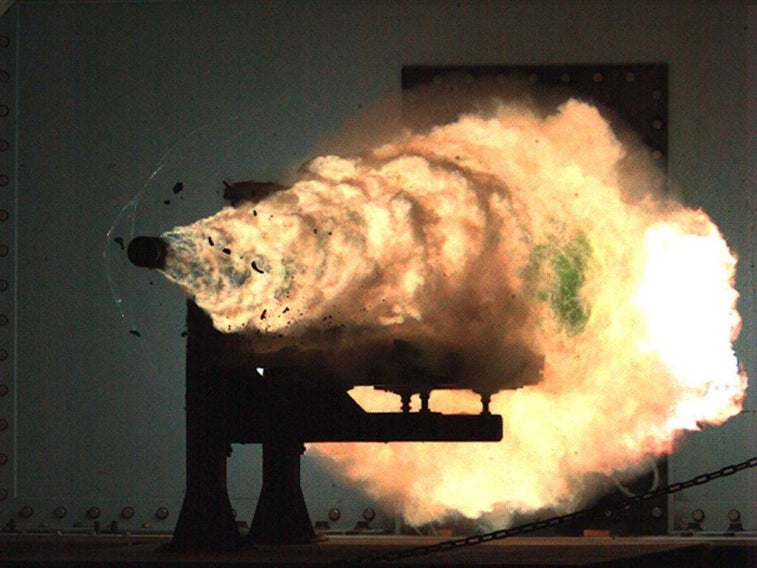 The Navy is developing rail gun rounds for Army Howitzers