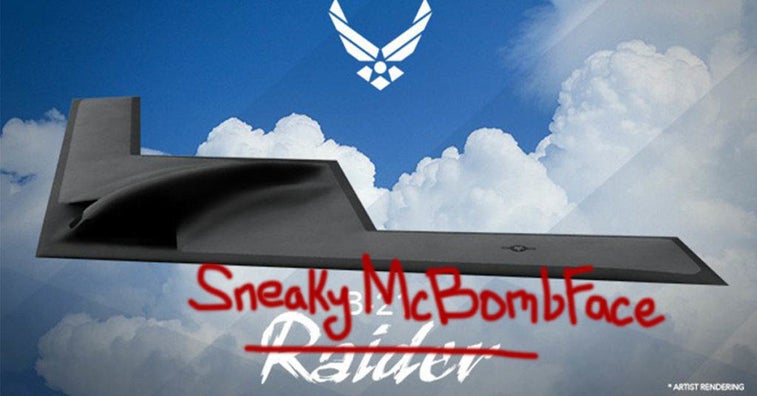 ‘Sneaky McBombFace’ and other discarded B-21 names