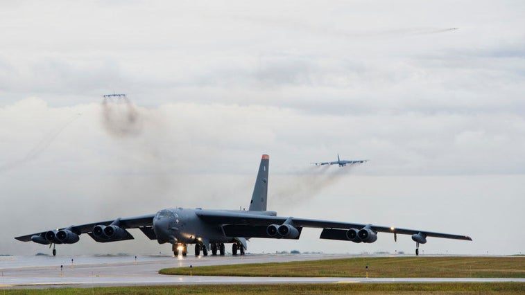 Engine falls off Air Force B-52 bomber while in flight