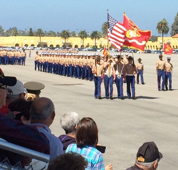 77 years later, WWII vet shares memories at Marine graduation