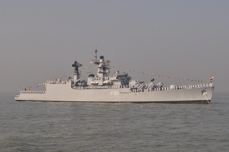 Video: The Indian frigate INS Betwa just took a spill in drydock