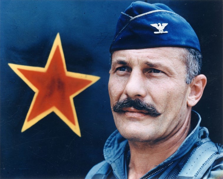 This Air Force fighter ace was the inspiration for ‘Mustache March’