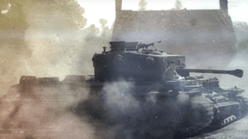 This is actual WWII footage of a tank duel