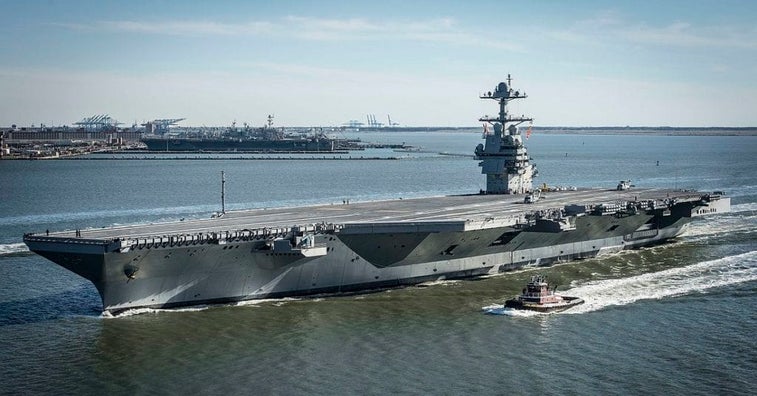 See the newest American aircraft carrier under construction