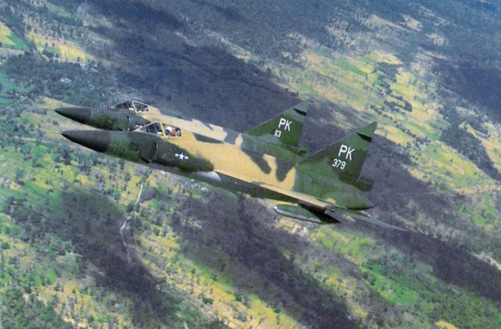  F-102As over South Vietnam. These jets are capable of supersonic speeds