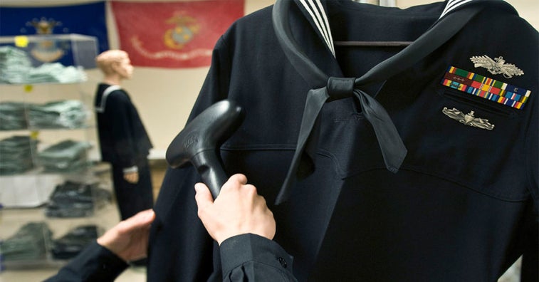 This is why sailors wear neckerchiefs with their dress uniform