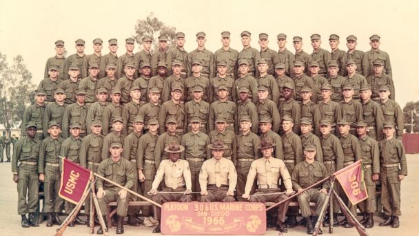 R. Lee Ermey with platoon