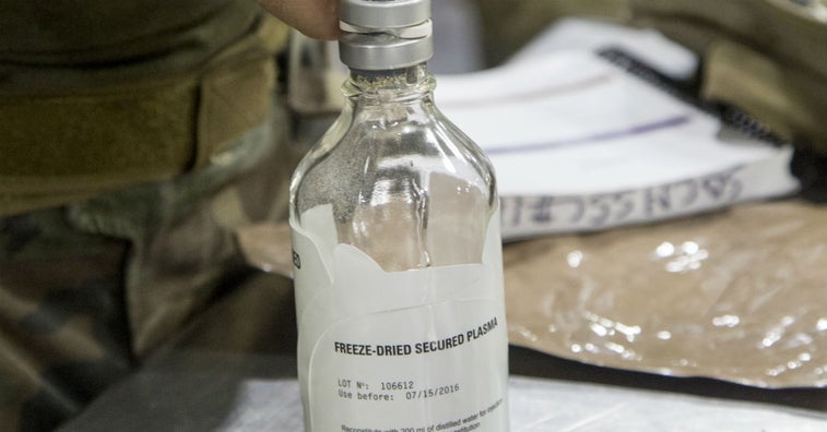 US commandos are testing freeze-dried plasma to treat troops wounded in combat
