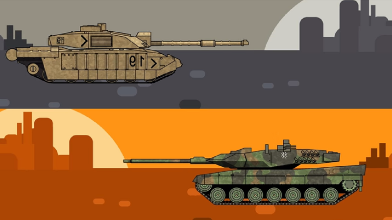 This is what would happen if German and British tanks did battle today