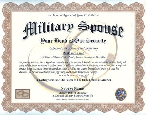 If you need a spouse, this is what the Marines would issue
