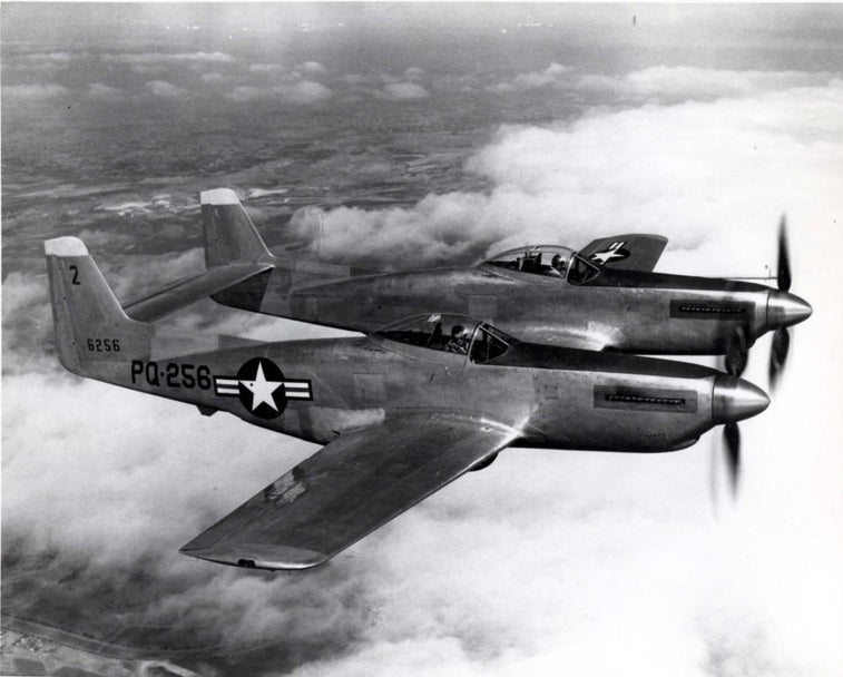 This crazy Mustang fighter had two planes on one wing