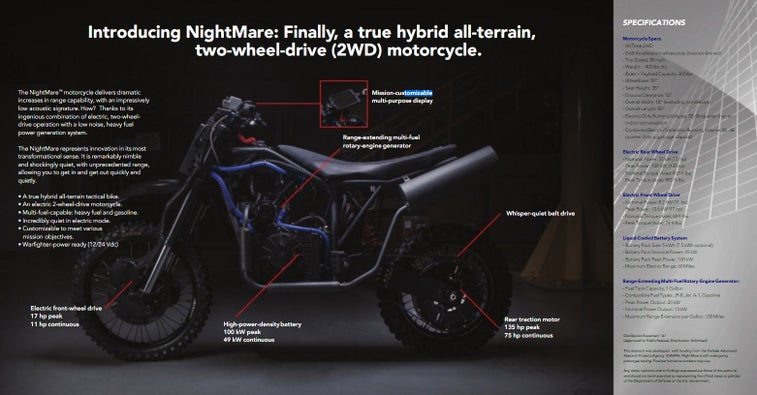 These are the new custom stealth dirt bikes made for covert ops