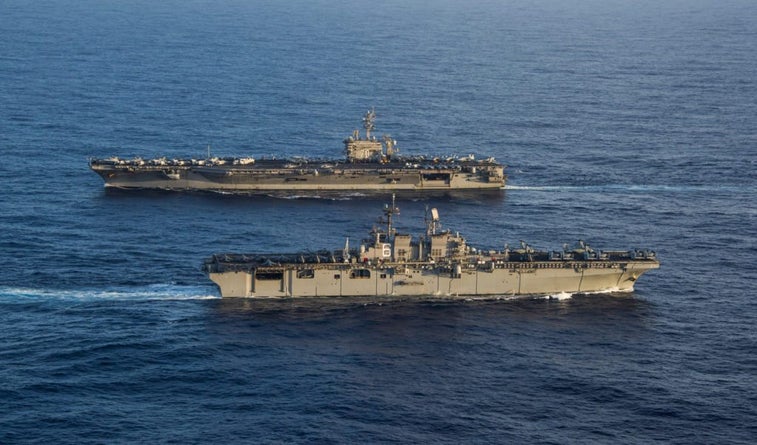 The Navy’s amphibious assault ships can be emergency carriers