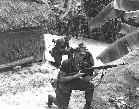 Marines use M14s in Vietnam before the M16