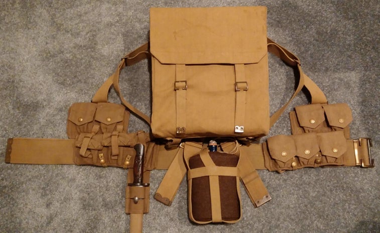 This is the gear a British soldier carried into battle in WWI